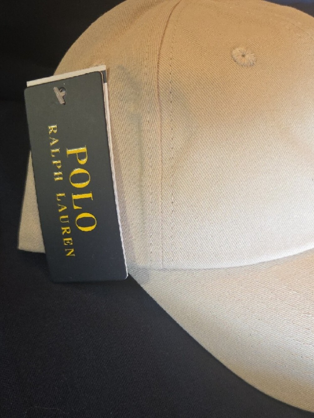 Ralph Lauren Stone Khaki Baseball Cap | Black Pony Logo | Adjustable Dad Hat - Picture 2 of 11